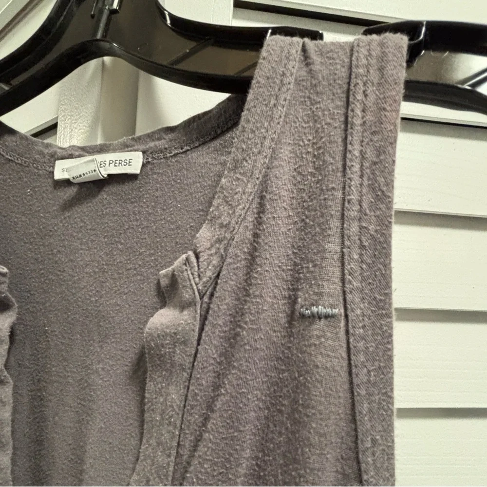 James Perse Gray Knit Stretch V Neck Sleeveless Long Dress Size 1 *Flaw* - Picture 5 of 8